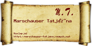 Marschauser Tatjána névjegykártya